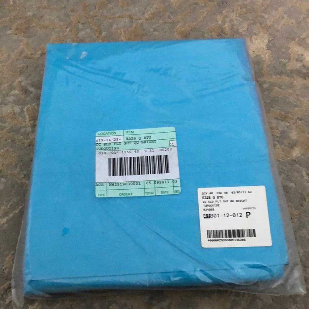 The company store solid blue flat sheet queen